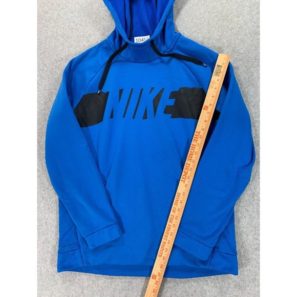 Nike Dri Fit Logo Midweight Hoodie Sweatshirt (Men's Large) Blue - Picture 5 of 12